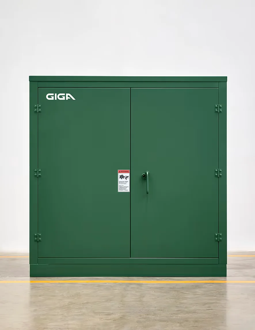 a padmount transformer in its enclosure