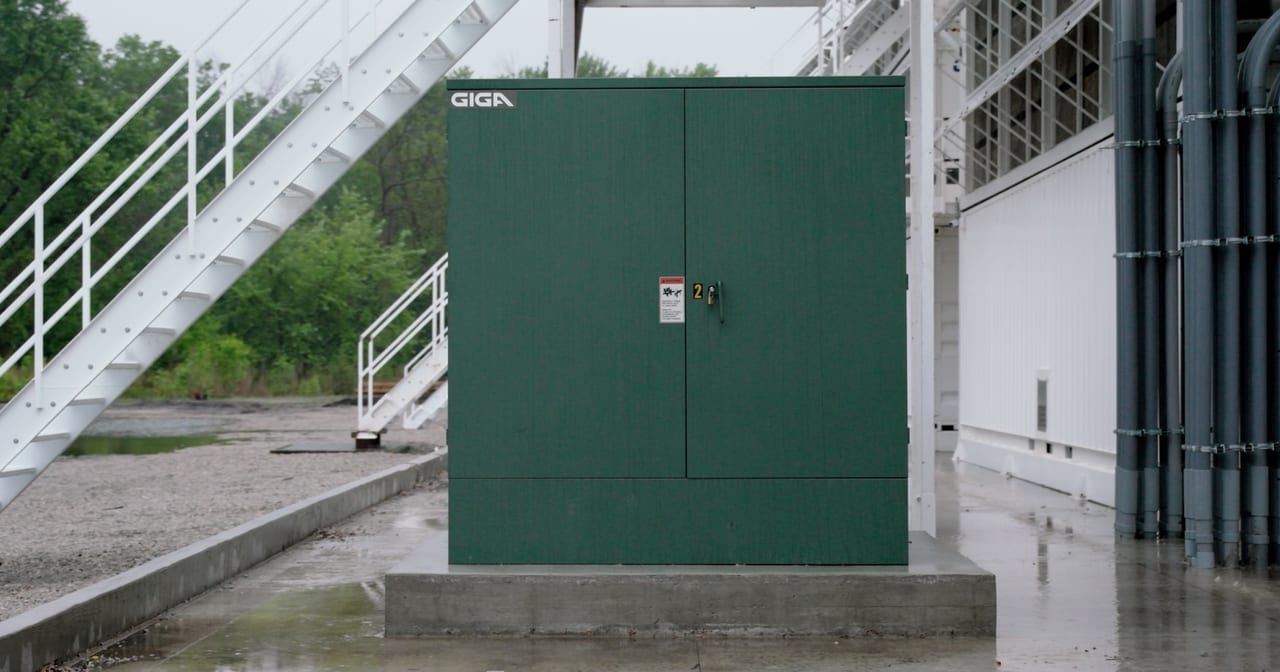 padmount transformer next to an AI data center