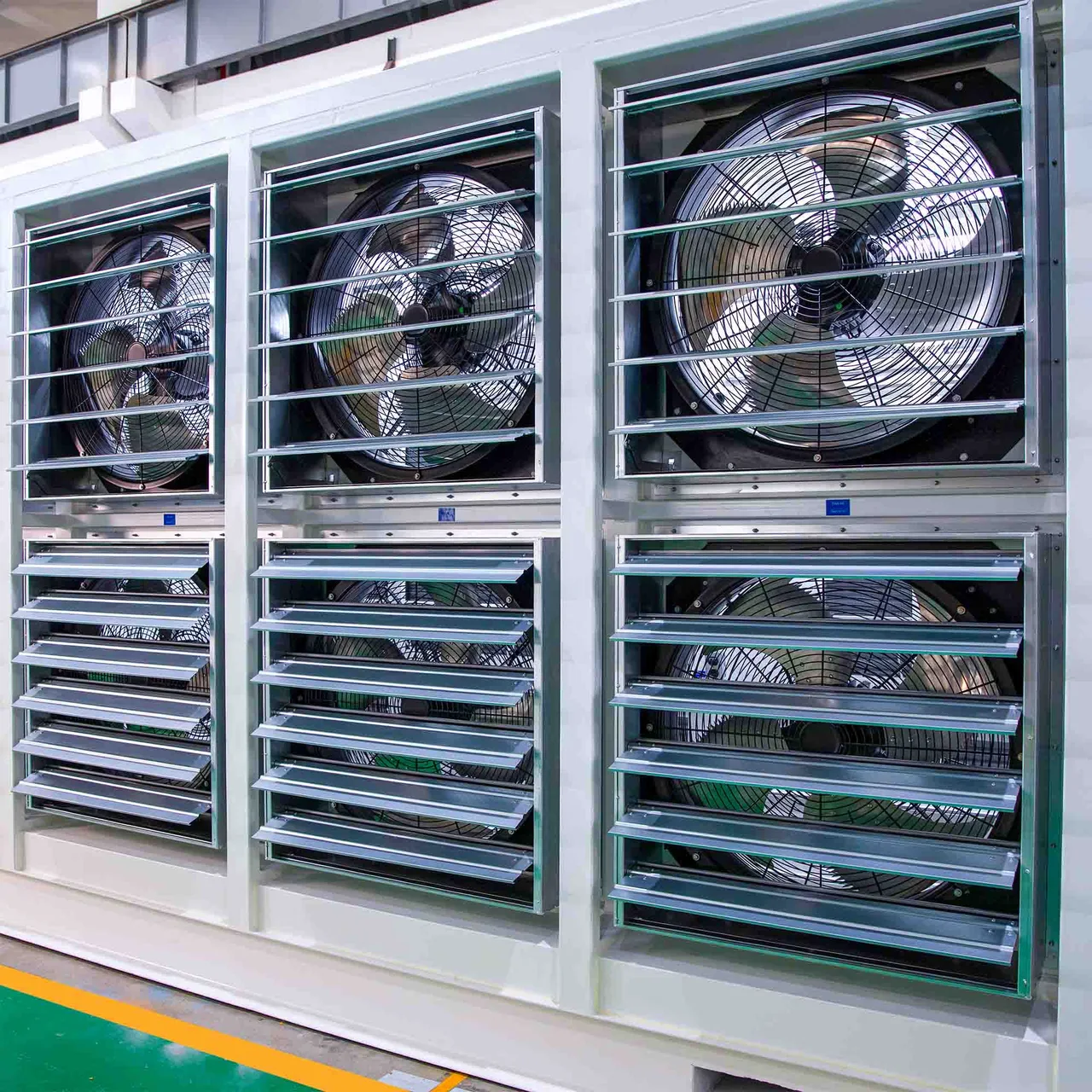 fans and shutters of Giga Box Air bitcoin mining container